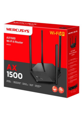 Роутер Mercusys MR60X Wi-Fi 802.11ax, 1775Mb, 3 LAN 10/100/1000Mb, підтримка MU-MIMO/MIMO