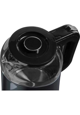 Електрочайник Liberton LEK-6829, Black/Inox, 1500W, 1.8л, дисковий, подвійна стінка (нержавіюча сталь+скло), LED-підсвічування, автовідключення, індикатор включення, відкривання кришки ручне, шкала рівня води внутрішня