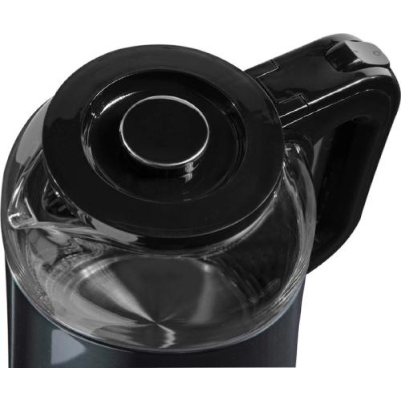 Електрочайник Liberton LEK-6829, Black/Inox, 1500W, 1.8л, дисковий, подвійна стінка (нержавіюча сталь+скло), LED-підсвічування, автовідключення, індикатор включення, відкривання кришки ручне, шкала рівня води внутрішня