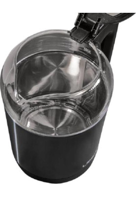 Електрочайник Liberton LEK-6829, Black/Inox, 1500W, 1.8л, дисковий, подвійна стінка (нержавіюча сталь+скло), LED-підсвічування, автовідключення, індикатор включення, відкривання кришки ручне, шкала рівня води внутрішня