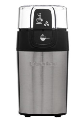 Кавомолка Liberton LCG-2304, Grey, 200Вт, 70г, 2 змінні чаші із нерж. сталі для м'яких та твердих інгредієнтів, блокування включення при знятій кришці, корпус та ніж з нержавіючої сталі
