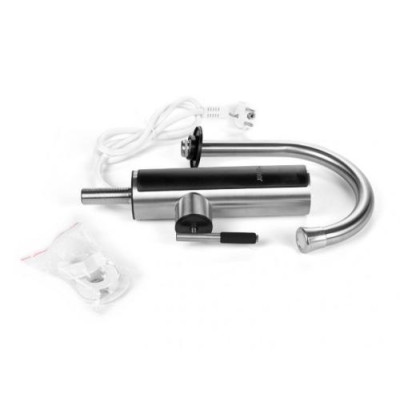Водонагрівач проточний Holmer HHW-412SL, Inox, 3000W, механічне керування, IPX4, захист від включення без води, захист від перегріву, матеріал корпуса термо-пластик-нержавіюча сталь, автозапобіжник 16А