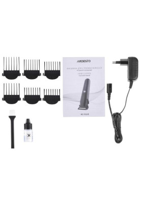Машинка для стрижки Ardesto HC-Y32-B, Black, живлення мережа/акумулятор, 6 насадок (4-30 мм), леза з нерж. сталі/кераміки, індикатор зарядки, аккумулятор на 60хв