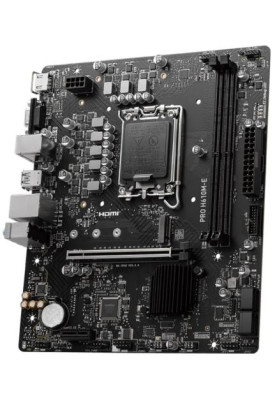 Мат.плата LGA1700, MSI PRO H610M-E, H610, 2xDDR5, Int.Video(CPU), 4xSATA3, 1xM.2, 1xPCI-E 4.0 x16, 1xPCI-E 3.0 x1, ALC897, RTL8111H, 4xUSB3.2/8xUSB2.0, VGA/HDMI, MicroATX
