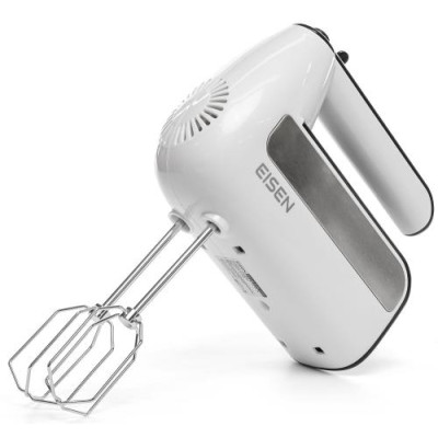 Міксер Eisen EHM-415W, White, 450W, ручний, 5 швидкостей, турбо режим, винчики, гаки для замісу тесту, захист від перегріву