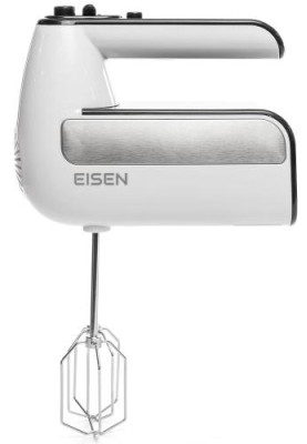 Міксер Eisen EHM-415W, White, 450W, ручний, 5 швидкостей, турбо режим, вінчики, гаки для замісу тіста, захист від перегріву