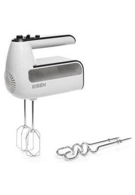 Міксер Eisen EHM-415W, White, 450W, ручний, 5 швидкостей, турбо режим, вінчики, гаки для замісу тіста, захист від перегріву