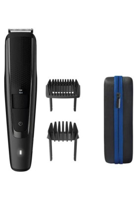Тример Philips BT5515/70, Black, для бороди та вусів, 2 насадки, 40 налаштувань довжини 0,4-10мм, телескопічні насадки, акумулятор (90хв)/ мережа, в комплекті футляр