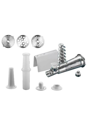 М'ясорубка Liberton LMG-20TG02S, Silver/Black, 2000W, продуктивність 1.4кг/хв, диски для помелу 3/5/7мм, соковитискач для томатів, насадка для ковбасок/«кеббе», овочетерка, овочерізка, реверс, лоток та шнек металевий, захист від перегріву