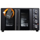 Електродуховка Liberton LEO-500 Black, 1700W, 50л, подвійні розпашні дверцята, 6 режімів нагріву, конвекція, підсвітка, 70-250 °C, механічне керування, таймер, рожен, решітка, деко, лоток для крихт та жиру, тримач для дека, ТЕРМОРУКАВИЦЯ У ПОДАРУНОК