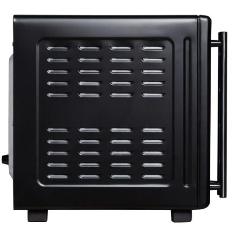 Електродуховка Liberton LEO-500 Black, 1700W, 50л, подвійні розпашні дверцята, 6 режімів нагріву, конвекція, підсвітка, 70-250 °C, механічне керування, таймер, рожен, решітка, деко, лоток для крихт та жиру, тримач для дека, ТЕРМОРУКАВИЦЯ У ПОДАРУНОК