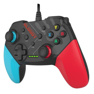 Геймпад Bloody GP30, Black/Red/Blue, USB, для ПК / PS3 / Switch / Android, подвійна вібрація, 1.8 м