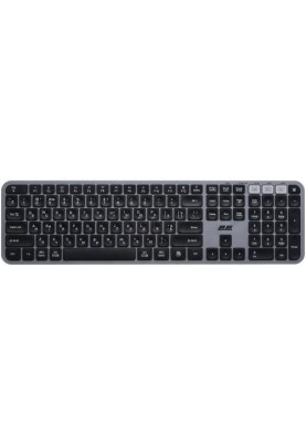 Клавіатура бездротова 2E KS240, Grey, Bluetooth / USB 2.4GHz, до 10 м, 2xAAA (2E-KS240WG_UA)