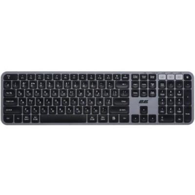 Клавіатура бездротова 2E KS240, Grey, Bluetooth / USB 2.4GHz, до 10 м, 2xAAA (2E-KS240WG_UA)