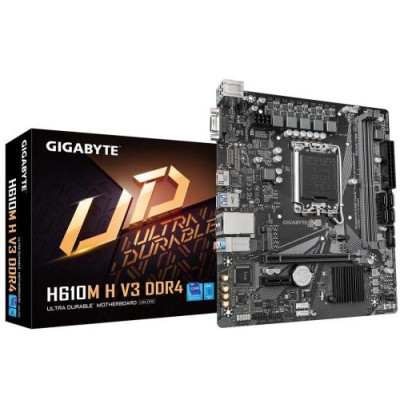 Мат.плата LGA1700, Gigabyte H610M H V3 DDR4, H610, 2xDDR4, Int. 4xUSB3.2/8xUSB2.0, VGA/HDMI, MicroATX