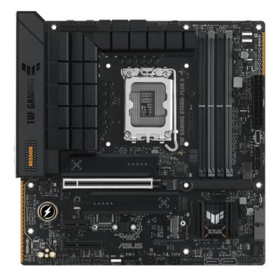 Материнська плата LGA1700, Asus TUF GAMING B760M-PLUS II, B760, 4xDDR5, Int.Video(CPU), 4xSATA3, 3xM.2, 1xPCI-E 5.0 x16, 1xPCI-E 4.0 x4, 1xPCI-E 3.0 x1, Realtek 7.1, Realtek 2.5Gb, 6xUSB3.2/7xUSB2.0, HDMI/DP, MicroATX