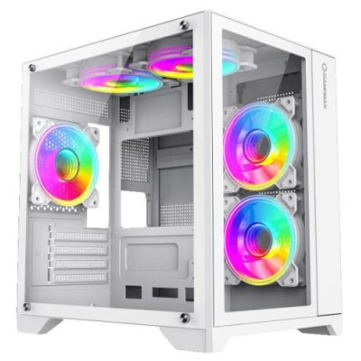 Корпус GameMax Infinity Mini White, без БЖ, Mini Tower, Micro ATX / Mini ITX, 1хUSB 3.0, 2хUSB 2.0, 358х275х373 мм, 3.6кг