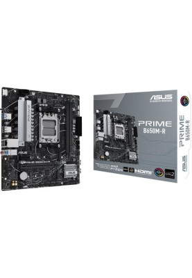 Материнська плата AM5 Asus PRIME B650M-R, B650, 2xDDR5, Int.Video (CPU), 4xSATA3, 2xM.2, 1xPCI-E 4.0 x16, 1xPCI-E 4.0 x1, Realtek 7.1, Realtek 2.5Gb, 4xUSB3.2/6xUSB2.0, HDMI, MicroATX
