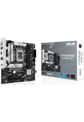 Материнська плата LGA1700, Asus PRIME B760M-PLUS, B760, 4xDDR5, Int.Video(CPU), 4xSATA3, 2xM.2, 2xPCI-E 4.0 x16, 1xPCI-E 4.0 x1, Realtek 7.1, Realtek 2.5Gb, 4xUSB3.2/7xUSB2.0, HDMI/DP, MicroATX