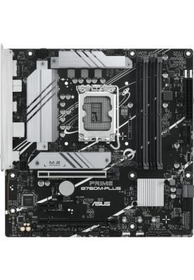 Материнська плата LGA1700, Asus PRIME B760M-PLUS, B760, 4xDDR5, Int.Video(CPU), 4xSATA3, 2xM.2, 2xPCI-E 4.0 x16, 1xPCI-E 4.0 x1, Realtek 7.1, Realtek 2.5Gb, 4xUSB3.2/7xUSB2.0, HDMI/DP, MicroATX