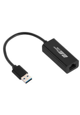 Мережевий адаптер USB 3.0 - Ethernet, 10/100/1000 Мбіт/сек, 2E U2085, Black, чіпсет RTL8153 (2E-U2085)