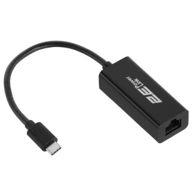 Сітковий адаптер USB Type-C - Ethernet, 10/100/1000 Мбіт/сек, 2E U2085T, Black, чипсет RTL8153 (2E-U2085T)