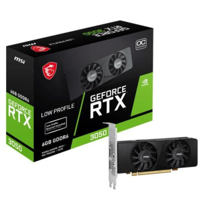 Відеокарта GeForce RTX 3050, MSI, OC, 6Gb GDDR6, 96-bit, 2xHDMI/DP, 1492/14000 MHz (RTX 3050 LP 6G OC)