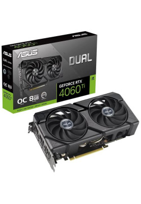 Відеокарта GeForce RTX 4060 Ti, Asus, DUAL EVO OC, 8Gb GDDR6, 128-bit, HDMI/3xDP, 2595/18000 MHz, 8-pin (DUAL-RTX4060TI-O8G-EVO)