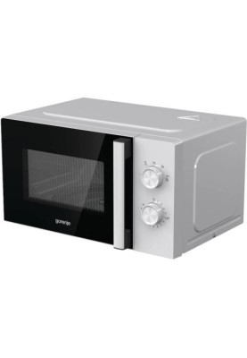Мікрохвильова піч Gorenje MO20E1WH, White, 800W, 20л, звичайна (соло), 5 рівнів потужності, поворотні перемикачі, відкривання ручкою, очищення парою AquaClean
