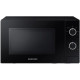 Мікрохвильова піч Samsung MS20A3010AL/UA, Black, 700W, 20л, звичайна (соло), 5 рівнів потужності, керування механічне, відкривання дверцят кнопкове
