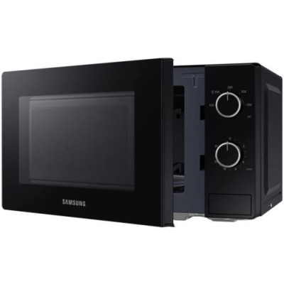 Мікрохвильова піч Samsung MS20A3010AL/UA, Black, 700W, 20л, звичайна (соло), 5 рівнів потужності, керування механічне, відкриття дверцят кнопкове