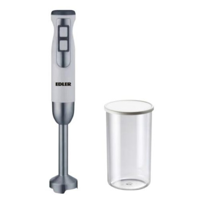 Блендер Edler EDHB-1486, White, 800W, понурювальний, 2 швидкості з плавним регулюванням, мірний стакан 600мл, винчик для збивання, нога та леза з нержавіючої сталі