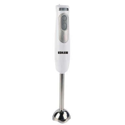 Блендер Edler EDHB-1818, White, 700W, понурювальний, 2 швидкості з плавним регулюванням, мірна склянка 600мл, чаша подрібнювач 1750мл, 2 диски-терки, винчик для збивання, тістоміс, міксер, нога та леза з нержавіючої сталі
