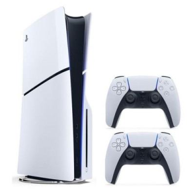 Ігрова приставка Sony PlayStation 5 Slim, White, з Blu-ray приводом + додатковий джойстик DualSense