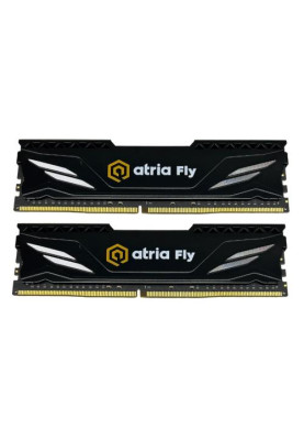Пам'ять 16Gb x 2 (32Gb Kit) DDR4, 3600 MHz, Atria Fly, Black, 18-22-22-42, 1.35V, з радіатором (UAT43600CL18BK2/32)