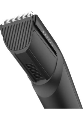 Машинка для стрижки Ardesto HC-Y22-B, Black, 5W, живлення мережа/акумулятор, кількість установок довжини 6, 1 насадка, леза з нерж. сталі, щіточка для чищення, індикатор зарядки