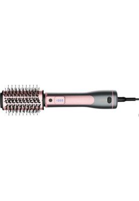 Фен-щітка Ardesto HD-CR300PT, Grey/Pink, 1200W, 2 швидкості, 2 режими, іонізація, концентратор, гофре, для висушування волосся 2шт, для сушіння та надання об'єму, фен-щітка для завивки, функція "Cool Shot", захист від перегріву, дисплей