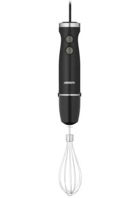 Блендер Ardesto HBG-600BWH, Black, 600W, занурювальний, 5 швидкостей, турборежим, 2 насадки, мірна склянка 600мл, вінчик для збивання