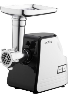 М'ясорубка Ardesto MGA-2300W, White/Black, 2300Вт, 4 диски, соковижималка для томатів та ягід, насадки домашніх ковбасок та кеббе, реверс, 2.2кг/хв
