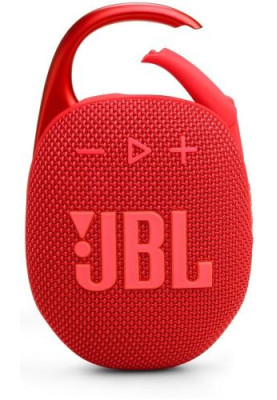 Колонка портативна 1.0 JBL Clip 5 Red, 7B, Bluetooth, живлення від акумулятора, IP67 водонепроникна