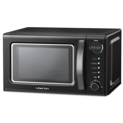 Мікрохвильова піч Liberton LMW-2083E Black, 700W, 20 л, 5 рівнів потужності, керування електронне, діаметр поворотного столу 25.5 см, відкривання ручкою