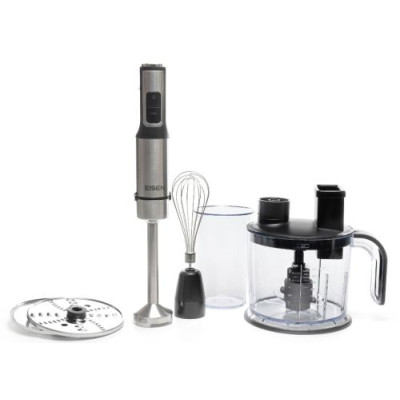 Блендер Eisen EBSS-153BS, Black, 1500W, занурювальний, 15 швидкостей з ступінчатим регулюванням, ТУРБО, мірна склянка 800мл, великий подрібнювач 1500мл, 2 диски для шинкування та терка, вінчик
