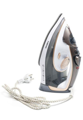 Праска Holmer HIC-2638, White, 2600W, кераміка, паровий удар 130 г/хв, постійна подача пари 40 г/хв, вертикальне відпарювання, очищення від накипу