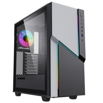 Корпус GameMax ZORRO COC, Black, без БЖ, Midi Tower, E-ATX / ATX / Micro ATX / Mini-ITX, 1xType-C / 1xUSB 3.1, макс. CPU - 170 мм / VGA - 360 мм, 1x120 мм ARGB, бічна панель із загартованого скла