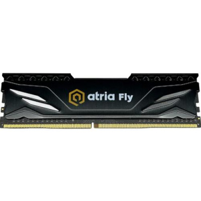 Пам'ять 8Gb DDR4, 3200 MHz, Atria Fly, Black, 18-22-22-42, 1.35V, з радіатором (UAT43200CL18B/8)