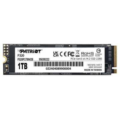 Твердотільний накопичувач SSD 1Tb, Patriot P320, PCI-E 3.0 x4, M.2 2280, 3D TLC, 3000/2200 МБ/с (P320P1TBM28)
