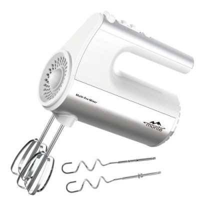 Міксер Monte MT-2017, White, 700W, ручний, 5 швидкостей, турбо режим, вінчики, гаки для замісу тіста