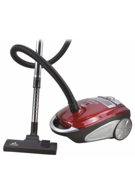 Пилосос Monte MT-8192, Red, 2200W, потужність всмоктування 400W, мішковий, сухе прибирання, об'єм 4.5л, телескопічна трубка, насадки підлога/килим, щілинна, кругла з щіткою, регулювання потужності на корпусі