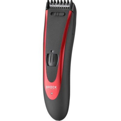 Машинка для стрижки Brock BHC 2001, Black/Red, 3W, живлення: акумулятор, 1 насадка 3-15мм, час роботи до 45хв