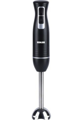 Блендер Edler EDHB-2101, Black, 400W, занурювальний, 2 швидкості, мірний стакан з кришкою 700мл, нога та леза з нержавіючої сталі, корпус з ABS пластику